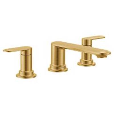 Brushed gold two-handle roman tub faucet