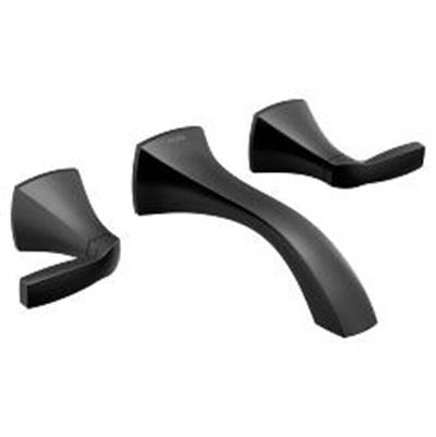 Moen Matte black two-handle wall mount bathroom faucet