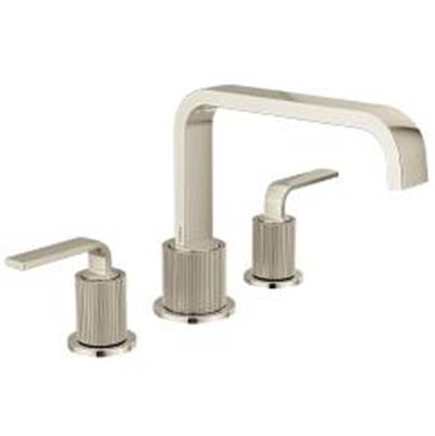 Brushed Nickel/Polished Nicke Two-Handle Roman Tub Faucet