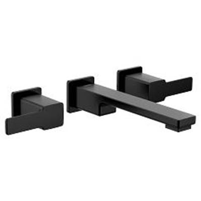 Moen Matte black two-handle wall mount bathroom faucet