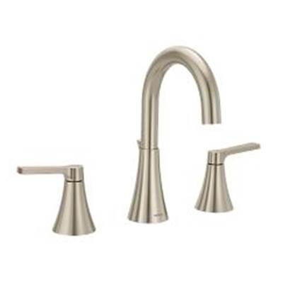 Brushed nickel two-handle bathroom faucet