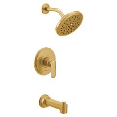 Brushed gold M-CORE 3 series tub/shower