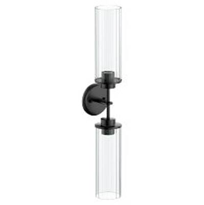 Moen Matte Black Two Globe Bath Light