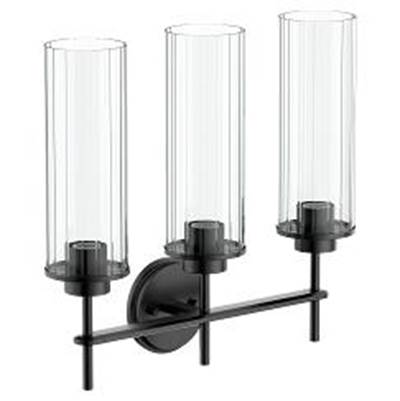 Moen Matte Black Three Globe Bath Light