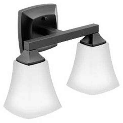 Moen Matte Black Two Globe Bath Light