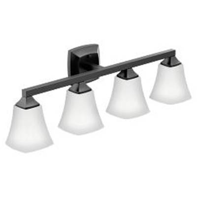 Moen Matte Black Four Globe Bath Light