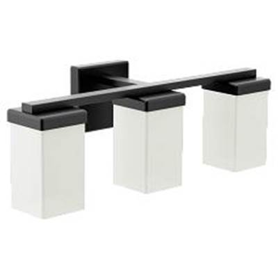 Moen Matte Black Three Globe Bath Light