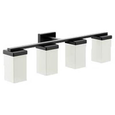 Moen Matte Black Four Globe Bath Light