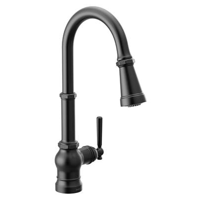 Moen Paterson One-Handle Pull-down Kitchen Faucet with Power Boost, Includes Interchangeable Handle, Matte Black