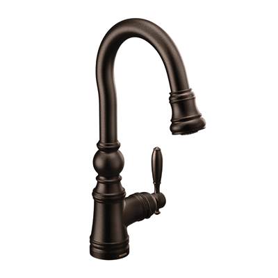 Moen Weymouth Shepherd''s Hook Pulldown Kitchen Bar Faucet Featuring Metal Wand with Power Clean, Oil-Rubbed Bronze - Oil Rubbed Bronze