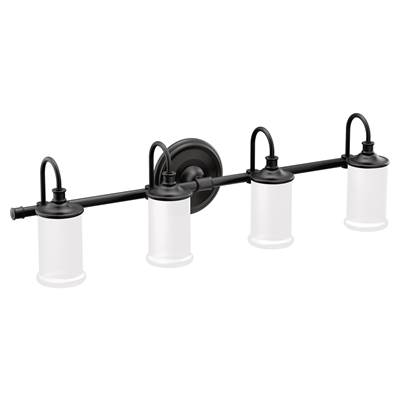 Moen Matte Black Four Globe Bath Light