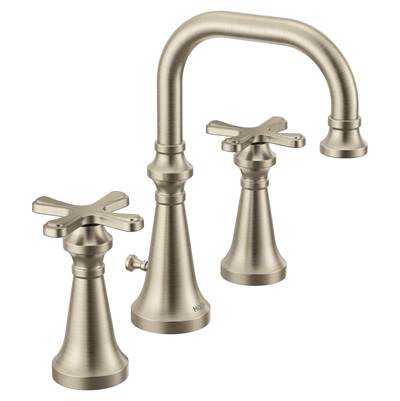 Colinet Traditional Two-Handle Widespread High-Arc Bathroom Faucet with Cross Handles, Valve Required, in Brushed Nickel