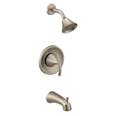 Glyde Single-Handle Eco-Performance Posi-Temp Tub and Shower Faucet Trim Kit in Brushed Nickel (Valve Sold Separately)