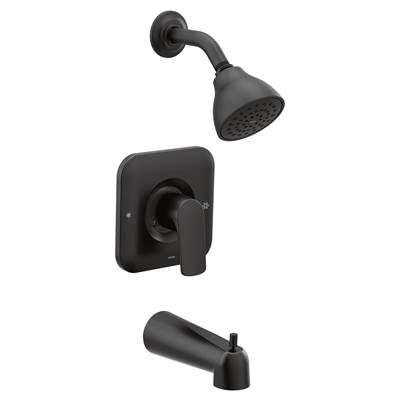 Moen Rizon 1-Handle 1-Spray PosiTemp Tub and Shower Faucet Eco-Performance Trim Kit in Matte Black (Valve Sold Separately)