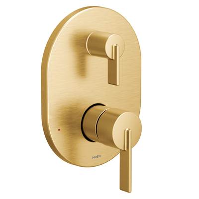 Cia M-CORE 3-Series 2-Handle Shower Trim with Integrated Transfer Valve in Brushed Gold (Valve Sold Separately)