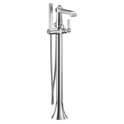 Flara One-Handle Freestanding Floor Mount Tub Filler with Handshower, Chrome
