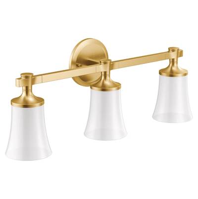 Brushed Gold Three Globe Bath Light