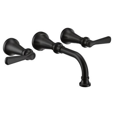 Colinet Traditional Lever Handle Wall Mount Bathroom Faucet Trim, Valve Required, in Matte Black