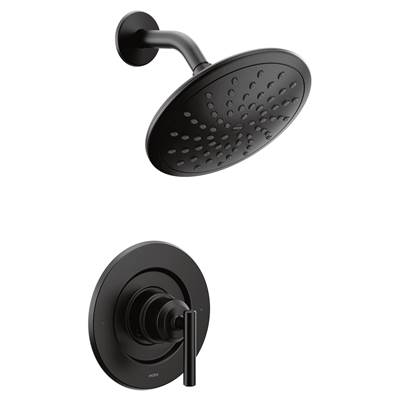 Gibson Posi-Temp Pressure Balancing Modern Shower Only Trim with 8-Inch Eco-Performance Rainshower, Valve Required, Matte Black