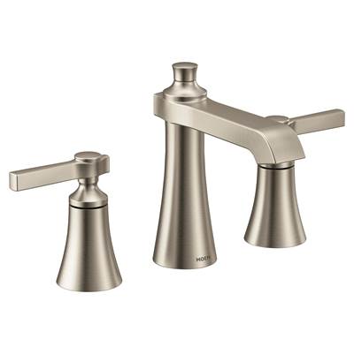 Flara 8 in. Widespread 2-Handle High-Arc Bathroom Faucet Trim Kit in Brushed Nickel (Valve Sold Separately)