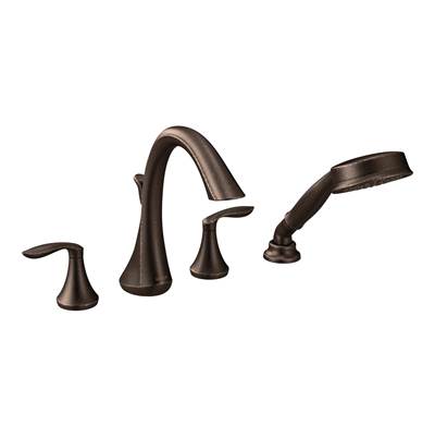 Eva 2-Handle Deck-Mount Roman Tub Faucet Trim Kit with Handshower in Oil Rubbed Bronze (Valve Sold Separately)