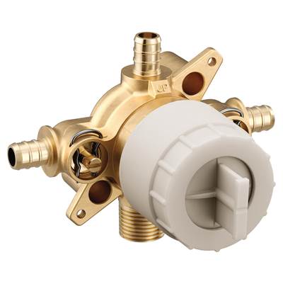 Moen M-CORE 3-Series 4 Port Tub and Shower Pre-Fabricated Mixing Valve with Crimp Ring PEX Connections and Stops - Unfinished