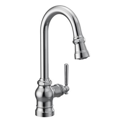 Moen Paterson One-Handle Pulldown Bar Faucet with Power Clean, Includes Interchangeable Handle, Chrome