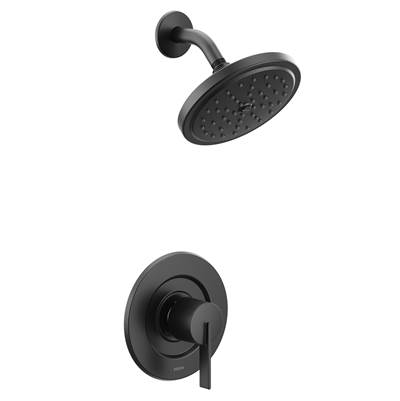 Cia Posi-Temp Rain Shower 1-Handle with Eco-Performance Shower Only Faucet Trim Kit in Matte Black (Valve Sold Separately)