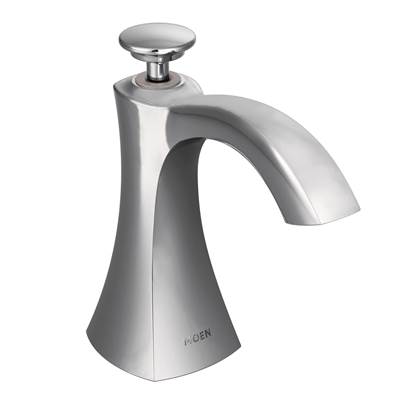Moen Transitional Deck Mounted Kitchen Soap Dispenser with Above the Sink Refillable Bottle, Chrome