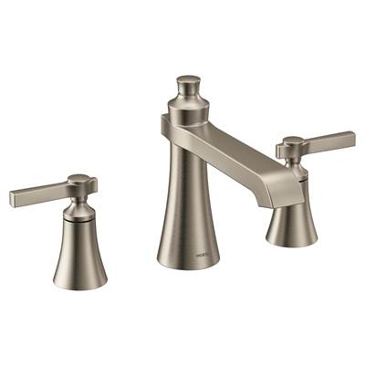 Flara 2-Handle Deck-Mount Roman Tub Faucet Trim Kit with Lever Handles in Brushed Nickel (Valve Sold Separately)