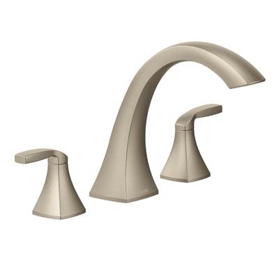 Moen Voss 2-Handle Deck-Mount High-Arc Roman Tub Faucet Trim Kit in Brushed Nickel (Valve Sold Separately)