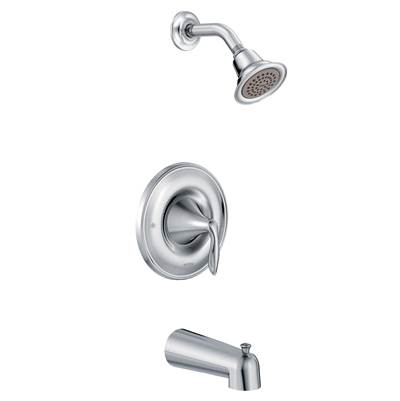Eva Single-Handle 1-Spray Posi-Temp Tub and Shower Faucet Trim Kit in Chrome (Valve Sold Separately)