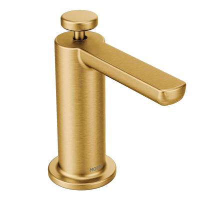 Moen Modern Deck Mounted Kitchen Soap Dispenser with Above the Sink Refillable Bottle, Brushed Gold