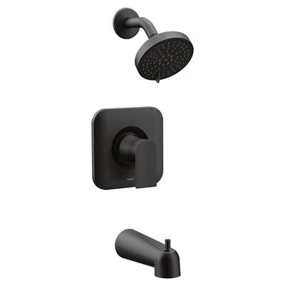 Moen Genta LX Posi-Temp Pressure Balancing Eco-Performance Modern Tub and Shower Trim, Valve Required, Matte Black