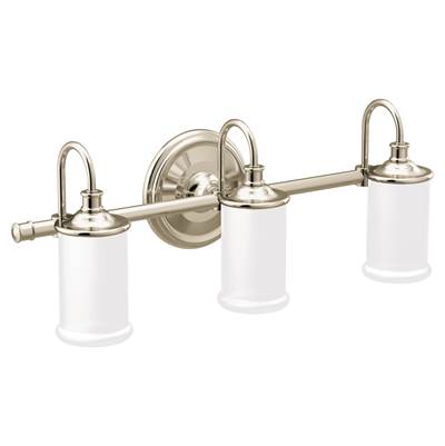 Moen Polished Nickel Three Globe Bath Light