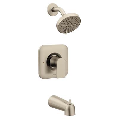 Moen Genta LX Posi-Temp Pressure Balancing Eco-Performance Modern Tub and Shower Trim, Valve Required, Brushed Nickel
