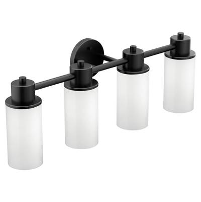 Moen Matte Black Four Globe Bath Light