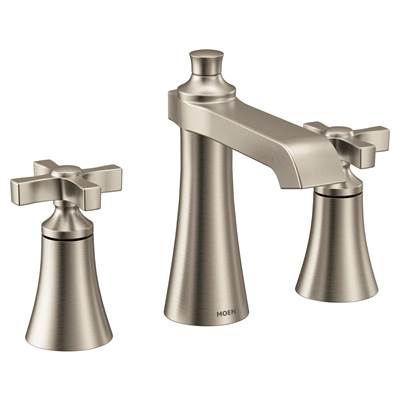 Flara 8 in. Widespread 2-Handle High-Arc Bathroom Faucet Trim Kit in Brushed Nickel (Valve Sold Separately)