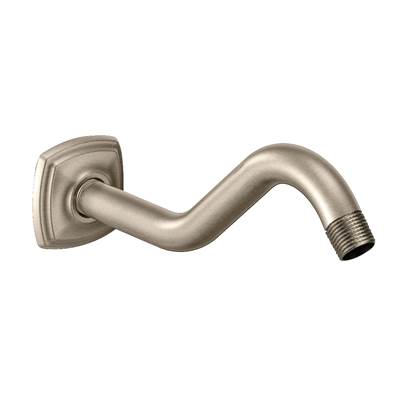 Curved Shower Arm with Wall Flange, Brushed Nickel