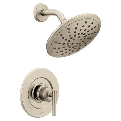 Gibson Posi-Temp Pressure Balancing Modern Shower Only Trim with 8-Inch Rainshower, Valve Required, Brushed Nickel
