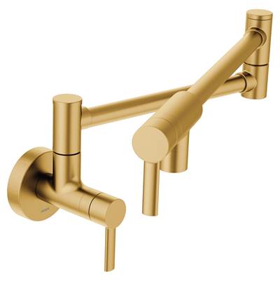 Moen Modern Wall Mount Swing Arm Folding Pot Filler Kitchen Faucet, Brushed Gold