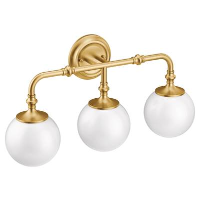 Brushed Gold Three Globe Bath Light