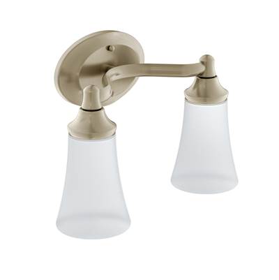 Brushed Nickel Two Globe Bath Light