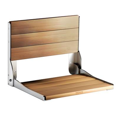 Moen Teak Folding Shower Seat - Natural Wood