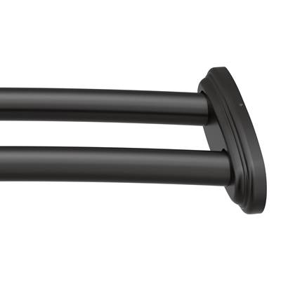 Moen Matte Black Adjustable Curved Shower Rod