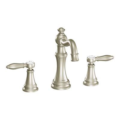 Moen Weymouth 8 in. Widespread 2-Handle High-Arc Bathroom Faucet Trim Kit in Brushed Nickel (Valve Sold Separately)