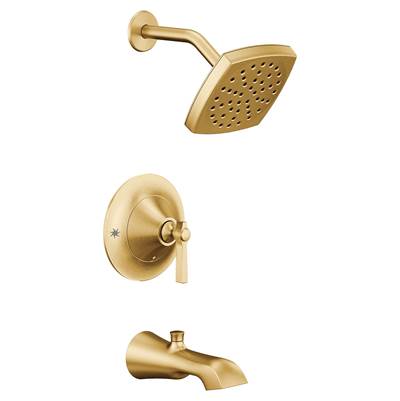 Flara Posi-Temp Rain Shower 1-Handle Tub and Shower Faucet Trim Kit in Chrome (Valve Sold Separately) - Brushed Gold