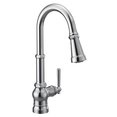 Moen Paterson One-Handle Pull-down Kitchen Faucet with Power Boost, Includes Interchangeable Handle, Chrome
