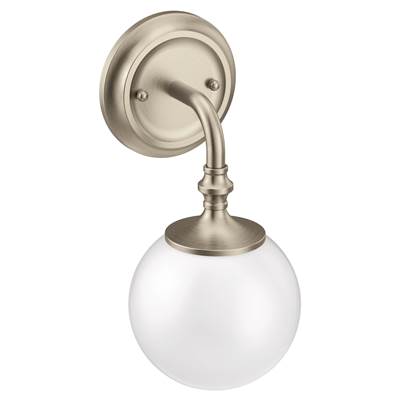 Brushed Nickel One Globe Bath Light