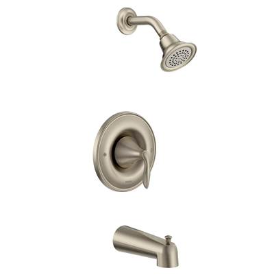 Eva 1-Handle Posi-Temp Tub and Shower Trim Kit with Eco-Performance Showerhead in Brushed Nickel (Valve Sold Separately)